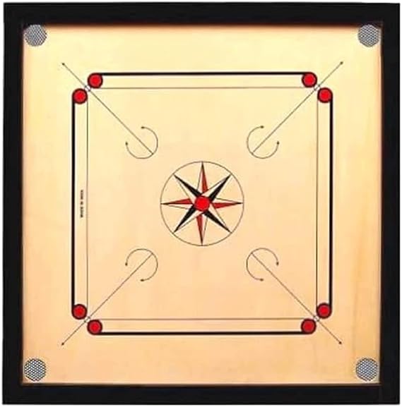 Carrom Board |32 * 32 Inch Wooden Carrom Board with Free Coins & Striker | Professional Finish Board Game for Family | Fun Board Games | for Kids, Friends & Family