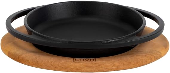 Lava Pişirme Kabı LV ECO Y TV 12 K4 Yuvarlak Tabak Çanak ve Tabak, Ahşap, Çap 12 cm, Dökme Demir, Siyah