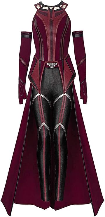 Female Wanda Maximoff Cosplay Costume Scarlet Witch Headwear Cloak and Pants Full Set Outfit