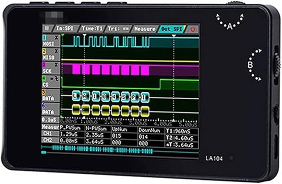 Logic Analyzer Kit Digital Logic Analyzer LA104 USB Mini 4 Channels 100MHz Max Sampling Rate Built in 8MB Flash Storage 2.8 Inch Oscilloscope