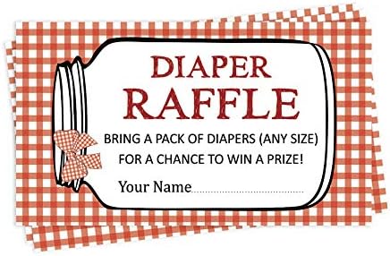 30 BBQ Baby Shower Diaper Raffle Ticket Lottery Insert Cards Supplies Games for Baby Shower Party Bring A Pack of Diapers to Win Favors Gifts and Prizes