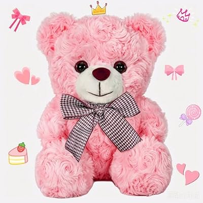 Graduation Teddy Bear Gifts- Pink Teddy Bear Stuffed Animal, Bear Gifts for Girlfriend, 8 Soft Stuffed Bear Toy for Kids 3, Teddy Bear Baby Shower Deco, Bithday Gift