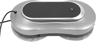 Window Cleaner Robot with Dual Spray Water Design, 70ml Smart Window Cleaner Robot, Automatic Cleaning Edge Detection Remote Control Window Cleaning Robot for Windows Tiles Glass Door Silver Gray