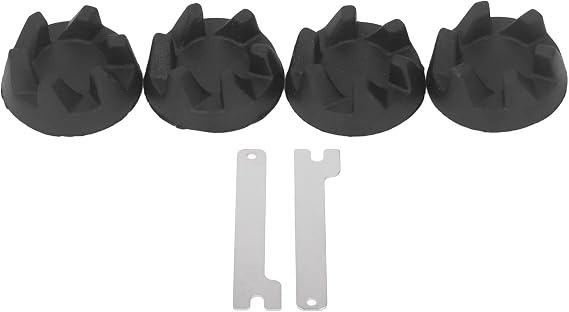 4 Packs Blender Couplers, Rubber Blender Parts, Black Blender Coupler and Iron Spanner Set, Blender Coupling Replacment Parts with 2pcs Spanner Compatible with KSB5WH KSB5 KSB3