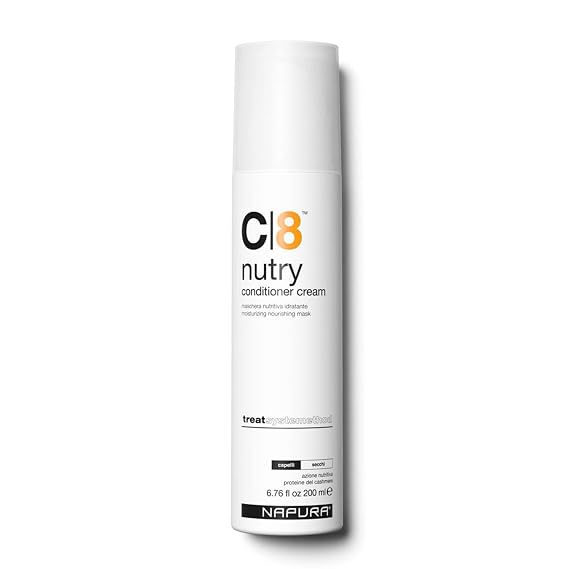 NAPURA C8 Moisturizing Conditioner Cream (6.76 fl oz) for Dry, Damaged Hair - Cashmere Proteins, Jojoba & Avocado Oils - Hydrates, Nourishes & Adds Shine