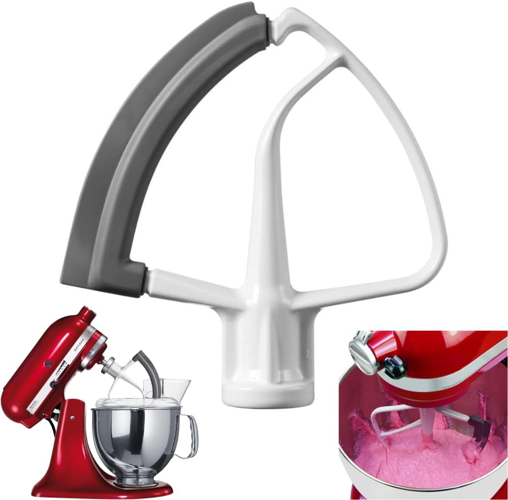 KitchenAid 5KFE5T Flex Edge Beater for Tilt-Head Stand Mixers | Fits KitchenAid 4.3L & 4.8L (4.5–5 Quart) Artisan Models | Silicone Scraper Paddle for Faster, Cleaner Mixing & Easy Cleaning