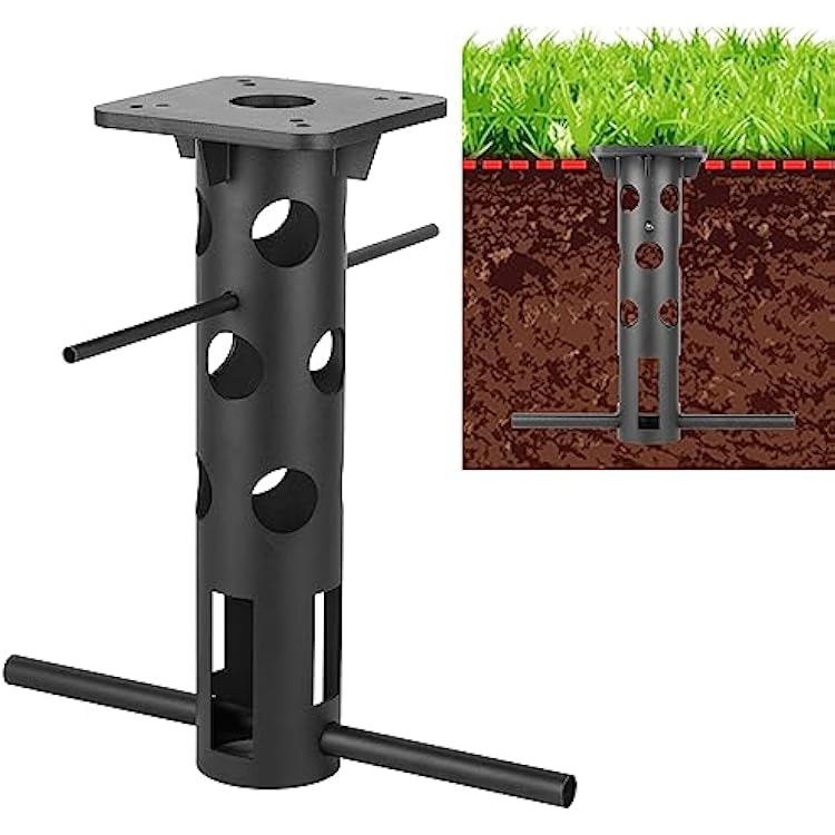 Patio Umbrella Base In Ground - Offset In-ground Umbrella Stand,304 Stainless Steel Umbrella Holder,Universal Umbrella Ground Anchor for Offset Cantilever Umbrella
