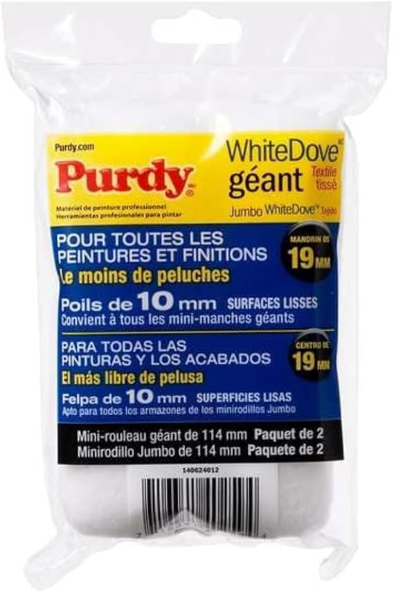 Purdy WhiteDove Jumbo Mini Roller Cover, 4-1/2 in. x 3/8 in., 2 count