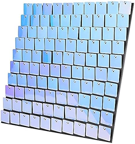 Shimmer Wall Panel,Sequin Backdrop Panel,15 Panels Per Box,Prefect for Events,Decoration,Wedding (Blue)