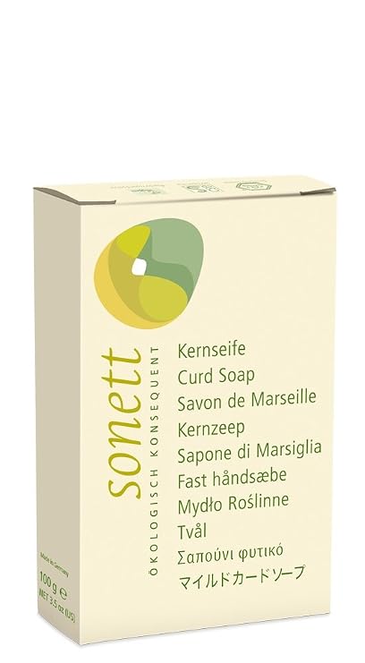 Sonett Organic Curd Soap 3.5 oz. Bar 100% Natural. Organic Ingredients.