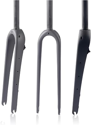 ZCXBHD 700 Full Carbon Fiber Road Rigid Fork, Gravel Bike Forks Quick Release 9  100mm,1-18 28.6mm Straight Tube, Flat Mount Disc Brake Superlight Front Fork 406gBlackMatt