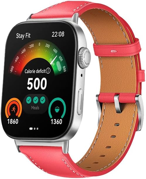 Leather Band Compatible for Huawei Watch Fit 4/Fit 4 Pro/Fit 3 Replacement Bands, Genuine Adjustable Wrist Strap Bands Smartwatch