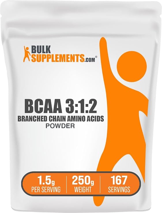 BCAA 3:1:2 Powder - BCAA Supplements, Branched Chain Amino Acids Powder - Unflavored & Gluten Free, 1.5g per Serving, 250g (8.8 oz) (Pack of 1)