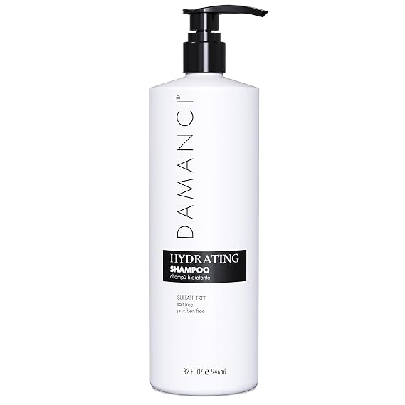 DAMANCI Hydrating Shampoo with Keratin, Salt Free, Paraben and Sulfate Free, Restore Hair and Remove Frizz, with Collagen and Olive Oil, Champu Sin Sal para Keratina 32 oz