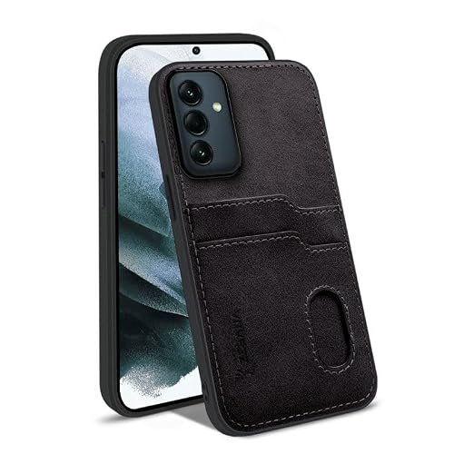 Case Compatible with Zebana Samsung Galaxy A36 Luxury Leather Case with Zebana Card Holder Black