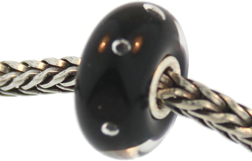 TROLLBEADS Authentic Glass 61398 Black Bubbles