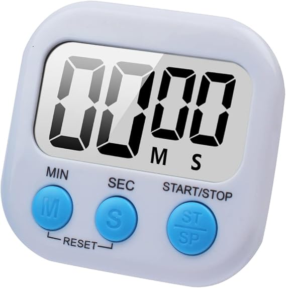 Büyük LCD Ekran Dijital Pişirme Zamanlayıcı Mutfak Zamanlayıcı Geri Sayım ve Kronometre ile. Yemek pişirme, Fitness, Çocuk Çalışma Için Büyük Bip Yüksek Sesli Alarm (BEYAZ)