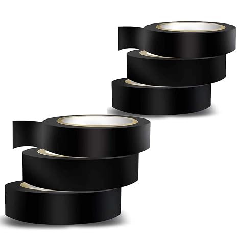 Wapodeai 6PCS Electrical Tape Black, 0.62 in X 49 ft