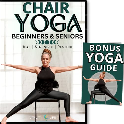 CHAIR YOGA FOR SENIORS DVD + Poster + Bonus Yoga DVD. Strength- Energize- Healing Relieve Stress. Chair yoga DVD for beginners. Yoga chair exercises for seniors DVD. Chair yoga for seniors over 60 DVD