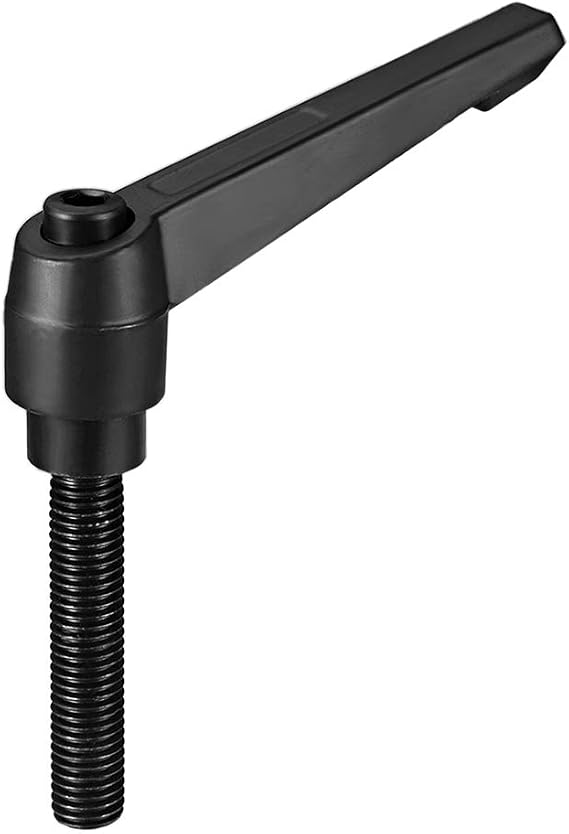 uxcell M12 x 60mm Handle Adjustable Clamping Lever Thread Push Button Ratchet Male Threaded Stud Knobs Locking Rotating Screw Handles Quick Release Bolt Black