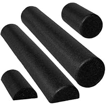 Black High Density Foam Rollers - Extra Firm - 6" x 36" HALF Round (Semi-Circle; "D" Shape)