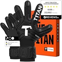 T1TAN Goalkeeper Training Gloves Adult, Classic White-Out & Black-Out, Size 6-11, Soccer Goalie Gloves, Professional Goal Keeper Gloves for Youth, Men & Women, Breathable & 3mm Memory Foam