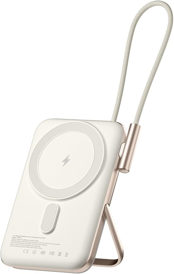 Juo Magsafe Powerbank 20W Built-in Type-C Wired Portable Fast Charger White with 10000mAh Stand