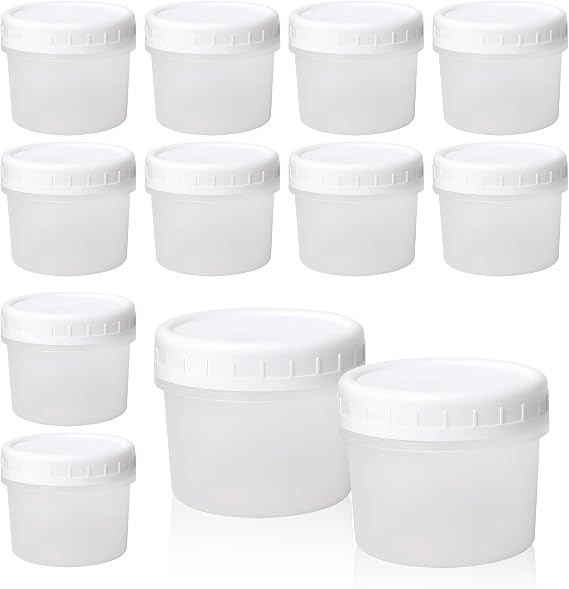 TakFree Small Food Containers with Lids 120ml, 12 Pcs Plastic Food Storage Container Reusable Stackable Small Snack Pots with Lid