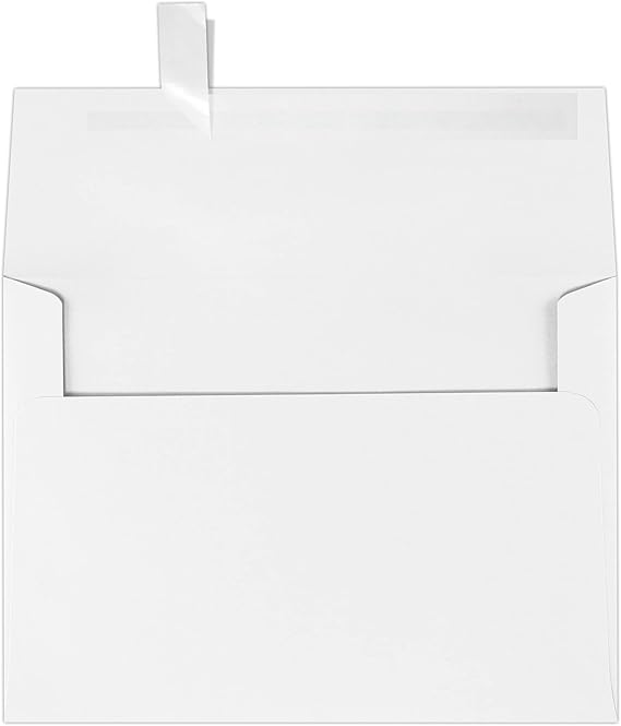 LUXPaper A7 Invitation Envelopes | Peel & Press | 5 1/4" x 7 1/4" | Bright White | 32lb. Paper Weight (80lb. Text) | 50 Qty