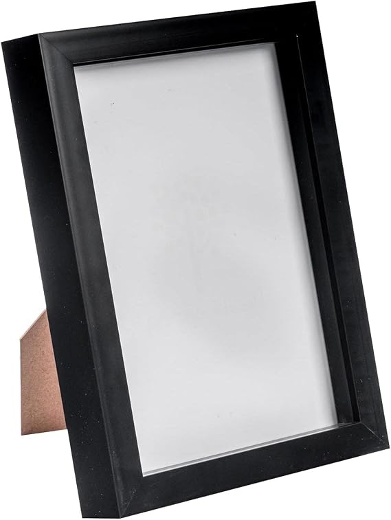 Nicola Spring 3D Shadow Box Photo Frame - A5 (6 x 8") - 3D Photo Frame Picture Frame Memory Box Display Case for Photos, Memorabilia, Artworks, Crafts, Decoration, A5(6x8inch) Black