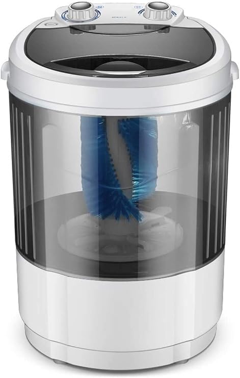 Mini Shoes Washing Machine with Spin Dryer, Electric Compact Laundry Machines Portable Durable Design Washer Energy Saving, Rotary Controller 3 in 1(Black)