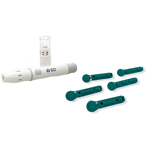 SD Biosensor Lancing Device With Alternative Site Testing (AST) Cap + 200 x 28g Lancets