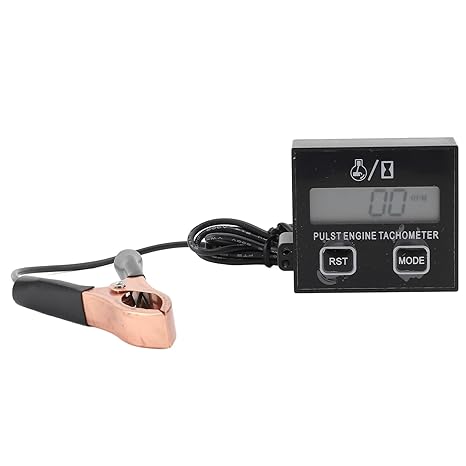 AYNEFY Tach Pulse Engine Tachometer, Digital LCD Display Speedometer 30000RPM for Chainsaws, Lawnmowers, Tractors, Lawnmowers, ATVS, Lawnmowers, ATVS with, 2stroke, 1cylinder Engines