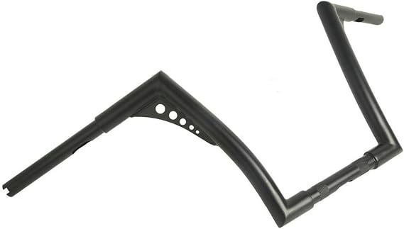 XFMT Motorcycle Handlebars 1 1/4" Ape Hangers 12" Rise Batwing Handle Bar For Harley Davidson Softail FLST FXST Sportster XL Dyna, Black