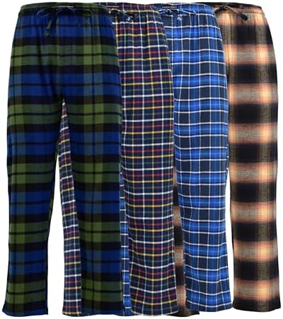 Andrew Scott Men's Flannel Pajama Lounge & Sleep Pants | Ultra Soft Cotton Blends Pant | Multi-Packs & Colors