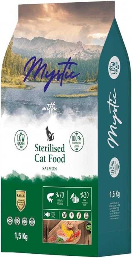 Mystic Az Tahıllı Yetişkin Kedi Maması Kısır Somonlu 1,5 kg