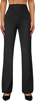 Womens Straight Leg Dress Work Pants High Waist Stretchy Business Casual Pants Office Trousers Slacks