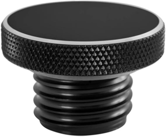 Custom Aluminum Gas Cap - Flat Top - Black - Vented