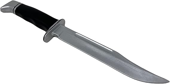 Rubber Johnnies Woodsboro Stab Knife, Con Safe, 30cm Long, Black Handled, Halloween Movie Prop, Ghost Screams, Buck Horror Prop