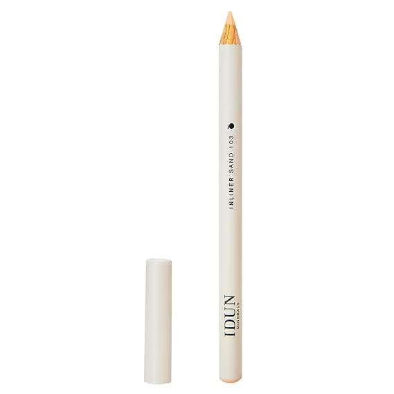 IDUN Minerals Creamy Eyeliner - Precision Pen for Flawless Eye Looks - Skin Nourishing Mineral Formula - Fine Tipped Point and Angled Smudging Tool for Sharp or Smoky Designs - 103 Sand - 0.012 oz