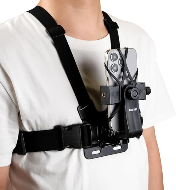 Coverzone Action Camera and Phone Holder Chest Strap Neck Recording Apparatus for Use in Travel Travel and Driving Mobile Phone Chest Holder (Compatible with All Models) RMX-81