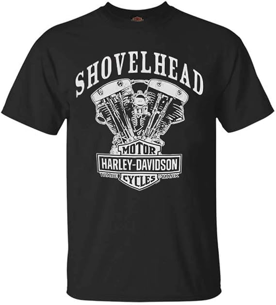 Harley-Davidson Men's T-Shirt, Shovelhead Engine Short Sleeve, Black 30294026