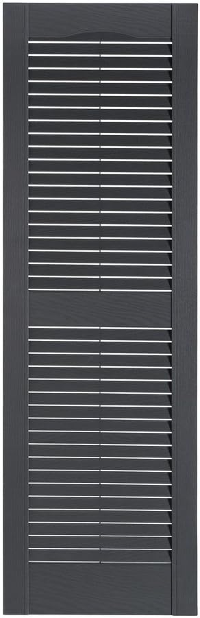 Premier Louver Exterior Decorative Shutter, 15" x 59", Dark Gray