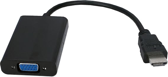QVS HDMI Male to VGA/ 3.5MM Female 1080P Video Converter 6 in. - Black