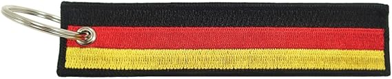 Luso Germany Flag Key Chain, 100% Embroidered