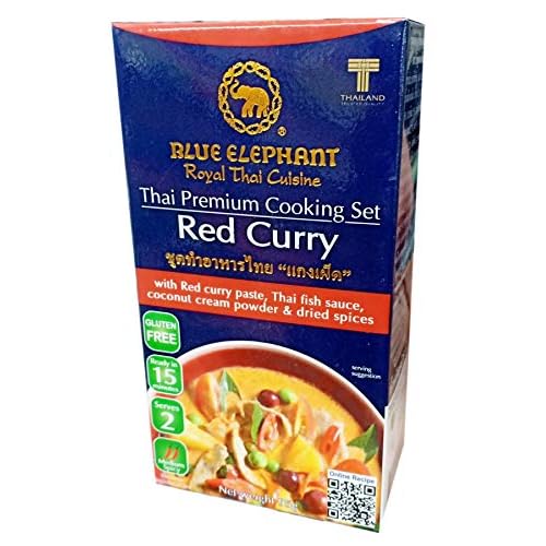 Blue Elephant brand Royal Thai Cuisine RED CURRY Cooking Set Wt. 95 g.  BENJAWAN shop