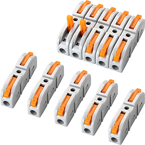 GKEEMARS 20 Pcs Wire Connector, 1 Conductor Compact Splicing Wire Connectors for Circuit Inline 24-12 AWG Orange