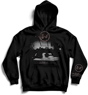 Twenty One Pilots Mens Dark Stage Arm Prints Hooded Sweatshirt Large Black