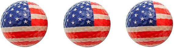 3 Pack Golf Balls (Available in Various Styles) (USA Flag)