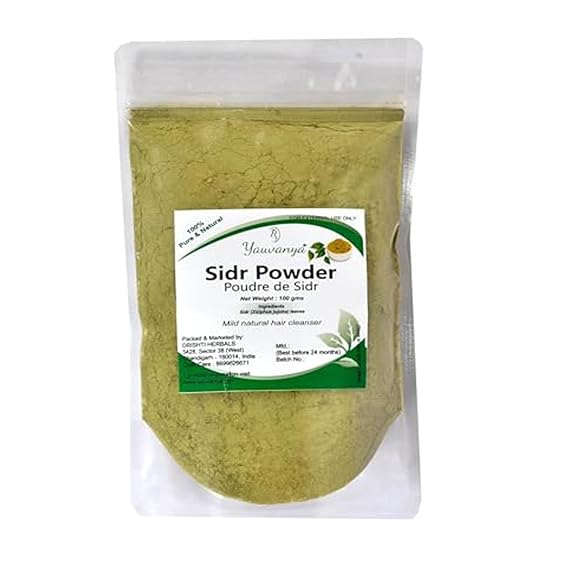 Sidr (Ziziphus jujuba) Leaves Powder - 100% Natural Mild Hair Cleanser, Vegan Qasil for Haircare - 100gms